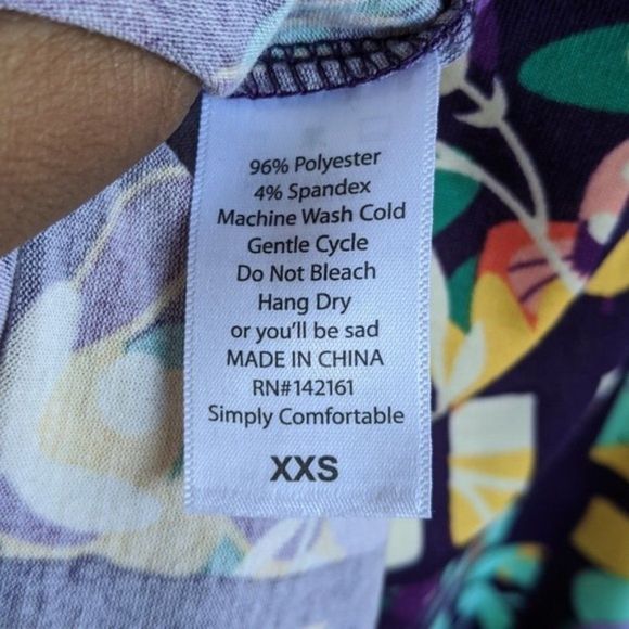 Lularoe Julia Dress XXS Purple Floral - Picture 9 of 11